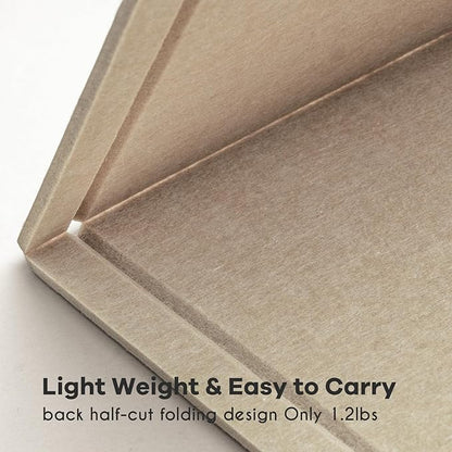 Bulletin Board, 35 x 17 1/2 inches Felt Board - Decorative Pin Board, Cork Board Alternative for Wall, Foldable Picture Board Self-Adhesive Vision Board Prayer Board with 20 Pushpins Beige Brown