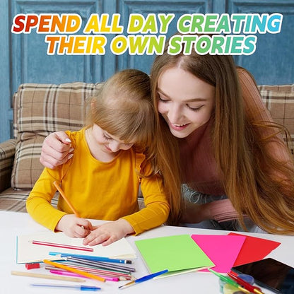 Gueevin 30 Pcs Blank Books for Kids to Write Stories Bulk Composition Notebooks Colorful Soft Cover Notebooks for Drawing Ruled Lined Journals Sketching Kindergarten Easter Gift (Classic Colors)