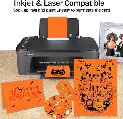 Orange Construction Paper 100 Sheets 80lb Cardstock Paper 8.5 x 11, Goefun Orange Cardstock for Halloween, Christmas, Crafts, DIY Cards