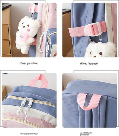 Kawaii Backpack 5Pcs Set Lightweight aesthetic backpack,Teens laptop computer cute backpacks for girls (kawaii backpack,one size)