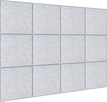 DOLLAR BOSS Large Cork Board for Wall 48" x 36" x 0.5" Bulletin Board 12 Packs Black Cork Board Tiles Self Adhesive Felt Wall Tiles with Pushpins, Corkboard for Office Pin Board Tack Board, Light Grey
