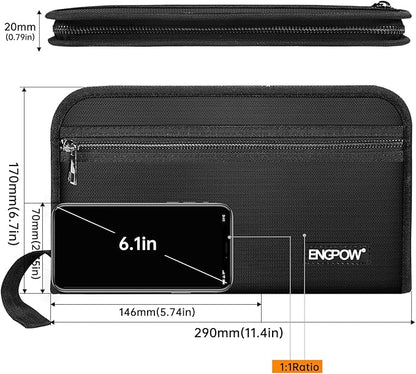 ENGPOW Receipt Coupon Organizer,Fireproof 13 Pockets Expanding File Folder Small Accordian File Organizer,Portable Filing Wallet Holder with Zipper & Labels for A5 Size Files and More(11.4" x 6.3")