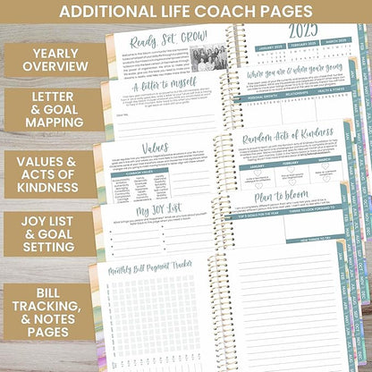 bloom daily planners 2025 Planner - Mini Pocket Planner - 4” x 6” - (January 2025 - December 2025) - Weekly & Monthly Agenda Organizer & Calendar Book - Watercolor Waves