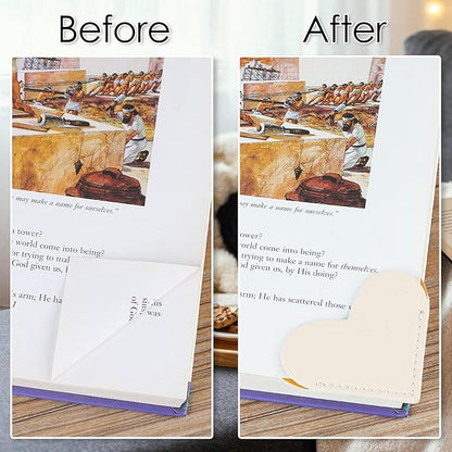 3/6 Pieces Leather Bookmarks Handmade Page Marker for Men Women Faux Leather Page Clips Corner Book Markers for Reader Gift for Writers Bookworm Book Lovers (09-Pack6)