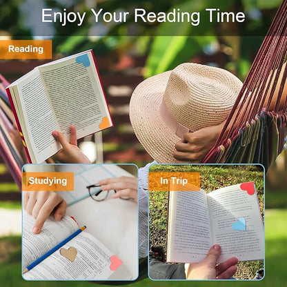 20 Pack Heart-Shaped Magnetic Bookmarks, Perfect for Book Lovers, Children, Women, Men, Teachers, Students, Birthday, Christmas, Graduation Double-Sided Printing for Easy Page Marking