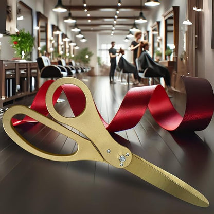 New Edition Grand Opening Scissors – 25'' Scissors Gold with Golden Blades for Ribbon Cutting Ceremony