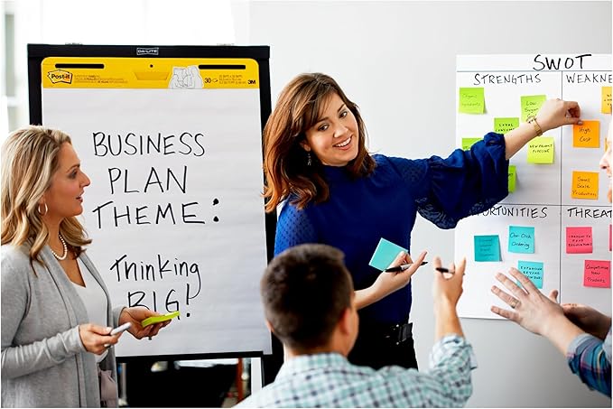 Post-it Super Sticky Easel Pad 25 x 30 Inches 30 Sheets/Pad 2 Pads (560) Large White Grid Premium Self Stick Flip Chart Paper Super Sticking Power