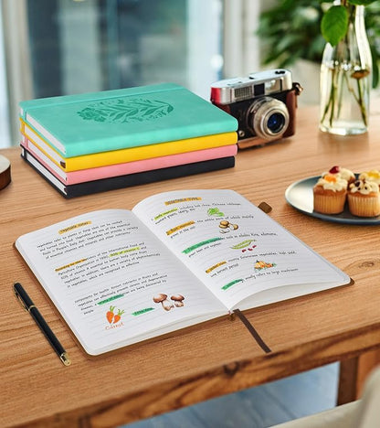 Lined Journal Notebook for Men Women, A5 Brown Leather Journals for Writing, 200 Pages College Ruled Journal Notebook, Travel Daily Journal Notebook for Work School, Note Taking 5.75'' X 8.38''