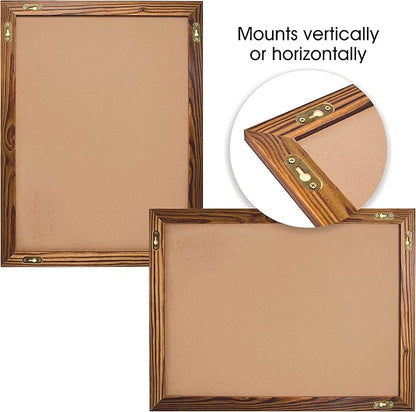 Better Office Products Magnetic Wall Chalkboard, Large Size 18" x 24", Rustic Wood Frame, Chalkboard Sign, Vertical or Horizontal Wall Mount, Includes Chalk and Eraser,(Rustic Brown)