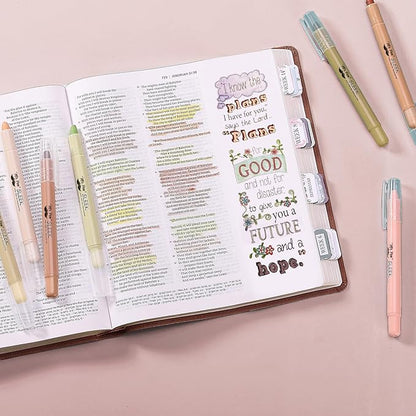 Mr. Pen Bible Highlighters, Vintage Colors, 8 Pack, Non Bleeding, Gel Pen Highlighter