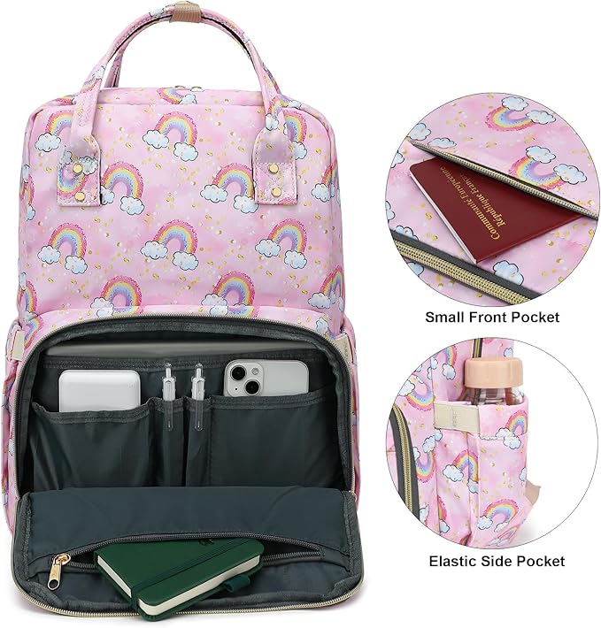 Rainbow Laptop Backpack College Bookbag School Backpack for Women Girls, Travel Backpack 15.6 Inch Computer Backpacks