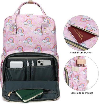 Rainbow Laptop Backpack College Bookbag School Backpack for Women Girls, Travel Backpack 15.6 Inch Computer Backpacks