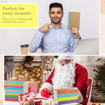 Handepo 100 Pack Kraft Composition Notebooks 60 Pages Ruled Lined Journals Soft Cover Kraft Notebook Bulk Travel Diary Journals Memo for Students Office School Supplies(Colourful,A5)