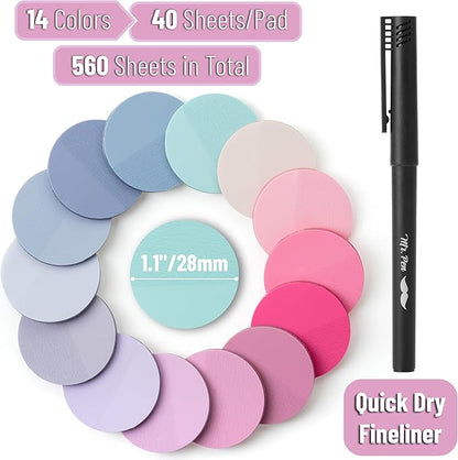 Mr. Pen- Transparent Sticky Note Set, 560Sheets, Colorful, Round Transparent Sticky Notes Set, Bible Sticky Notes Clear Sticky Notes Transparent, Bible Notes, Transparent Sticky Notes for Bible Study