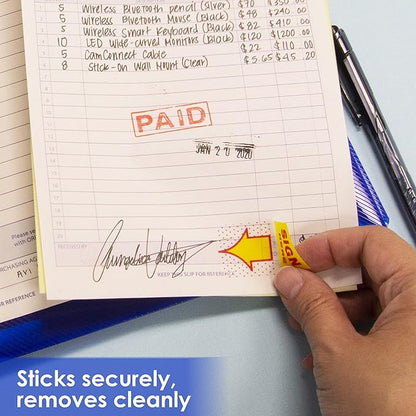 BAZIC Neon Page Markers Dispensers 1x1.7 Sign Here Neon Colored PET Arrow Flag Index Tabs, Page Bookmarks File Tab (50 Flags/Pack), 288-Packs