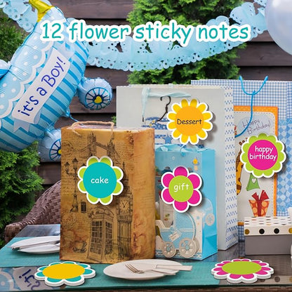 48 Pieces Spring Flowers Sticky Notes Cute Florals Notes Pads Self-Adhesive Colorful Flowers Sticky Memo Notes for School Office Home Supplies Students Teachers Present