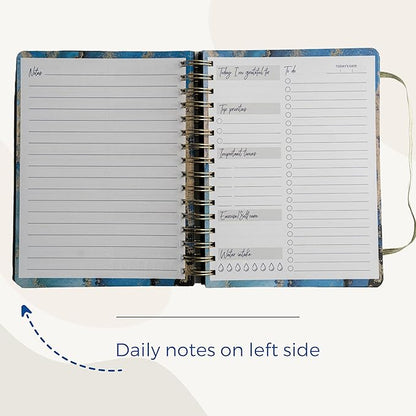 Paper 'n Such Undated Daily Planner, Spiral To Do List Notebook to Organize Your Daily Tasks and Agendas (6.5x8.5), School Or Office Supplies for Women & Men - Dark Blue