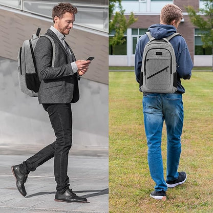 Laptop Backpack for Women, Anti Theft Backpack with USB Charging Port, 15.6 Inch Large Backpack for Travel Business (Grey)