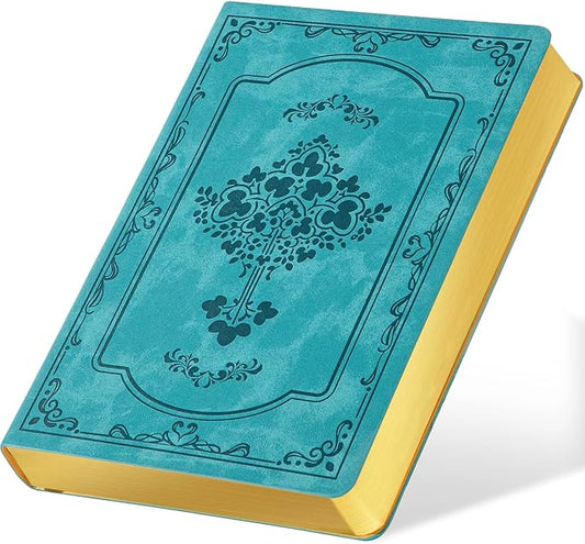 CAGIE Vintage Leather Journal for Women Soft Cover Notebook with 256 Lined Pages 100 GSM Thick Paper A5 College Ruled Journals Notebooks for Writing, 5.7 x 8.3 in, Blue