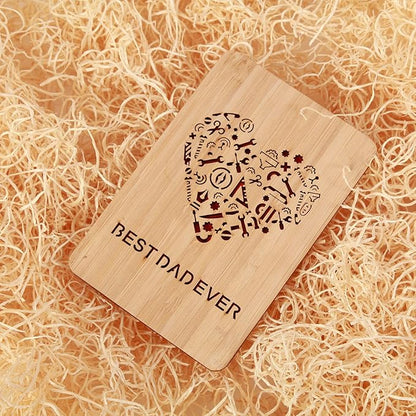 Tools Patterns Best Dad Ever Gifts Card,Fathers Day Cards from Kids,to Say Happy Anniversary,Birthday,Gift for Dad from Daughter and Son, Wife