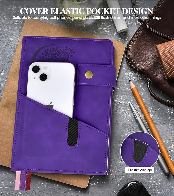 Lined Journal Notebook for Men, A5 Leather Journals for Writing Women, Hardcover Notebooks for Work,School,Note Taking,Travel,Business,Personal daily Diary,200 Page College Ruled (5.9" x 8.4")