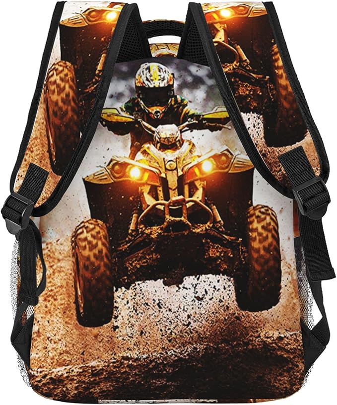 Dirt Quad Bike Backpack Off Road Travel Laptop Backpacks Ruckasck Book Bags School Bag for Boys Girls Kids Childrens Teenager Men Women