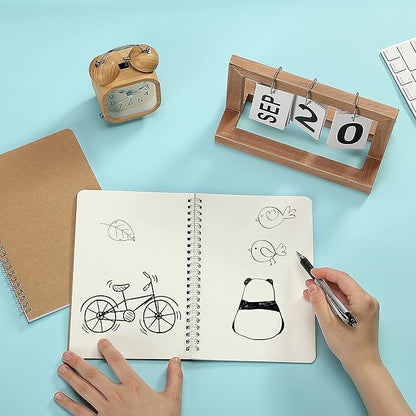 Mr. Pen- Spiral Notebook, A5, Kraft Cover, 2 Pack, 80 Pages, Sketch Book, Drawing Notebook, Notebook Spiral, Spiral Bound Notebook, Spiral Sketchbook, Blank Journal Notebook, Unlined Notebook