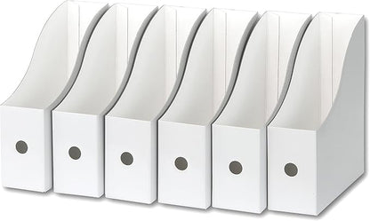 Simple Houseware White Magazine File Holder Organizer Box (Pack of 6)