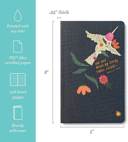 Compendium Softcover Journal - We can begin by doing small things. – A Write Now Journal with 128 Lined Pages, 5”W x 8”H