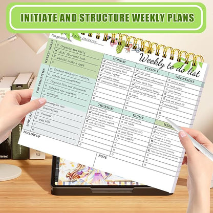 Weekly To Do List Notepad - Weekly Planner Notepad Undated 52 Sheets, 8.5"×11" Weekly Desk Planner for Women & Man, To Do List Notebook for Work Home, Perfect for Weekly Tasks and Goal Setting