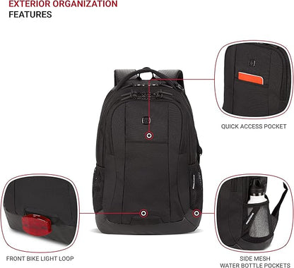 SwissGear Cecil 5505 Laptop Backpack, Black Hex, 18-Inch