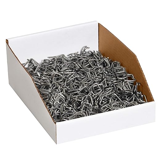 Partners Brand PBINMT16124 Open Top Bin Boxes, 16" x 12" x 4", Oyster White (Pack of 50)