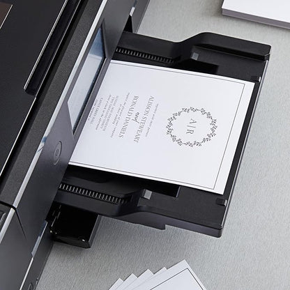 200 Pack White 300 GSM / 110 lb Thick Cardstock Paper - Blank Heavyweight Wedding Invitation Cards for Printing, Flashcards, Postcards - 5x7 inch