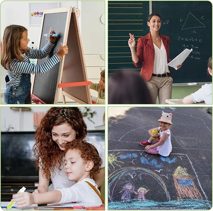 Utron 18 PCS Dustless Chalk for Kids with Pen Sleeve, Chalk for Chalkboard Chalk and Eraser Set, Colored Chalk Board Chalk, Washable Toddler Chalk Non Toxic Chalk for Doodling, Drawing, Writing