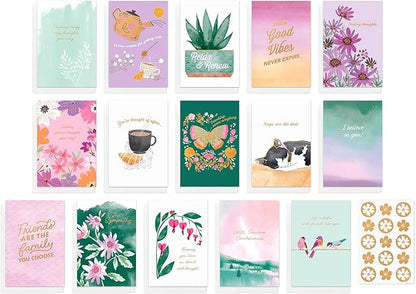 American Greetings 15-Count Thinking of You Card Bundle with Envelopes- Get Well, Support, Friendship, and Sympathy