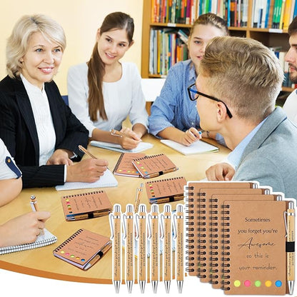 20 Sets Employee Appreciation Gifts Inspirational Spiral Notebooks with Sticky Notes Notepads Motivational Bamboo Ballpoint Pens for Nurse Coworker Teacher (SOMETIMES)