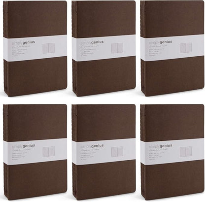 Simply Genius A5 Notebooks for Work, Travel, Business, School & More - College Ruled Notebook - Softcover Journals for Women & Men - Lined Note Books with 92 pages, 5.5" x 8.3" (Brown, 30 pack)