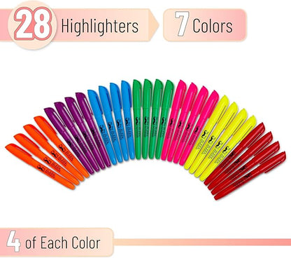 Mr. Pen- Highlighters, Assorted Colors, Pack of 28, Fluorescent Highlighters