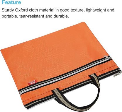 PATIKIL Waterproof Zipper File Bag, Documents Books Tools Storage Zip Pouch for Office Travel, Orange