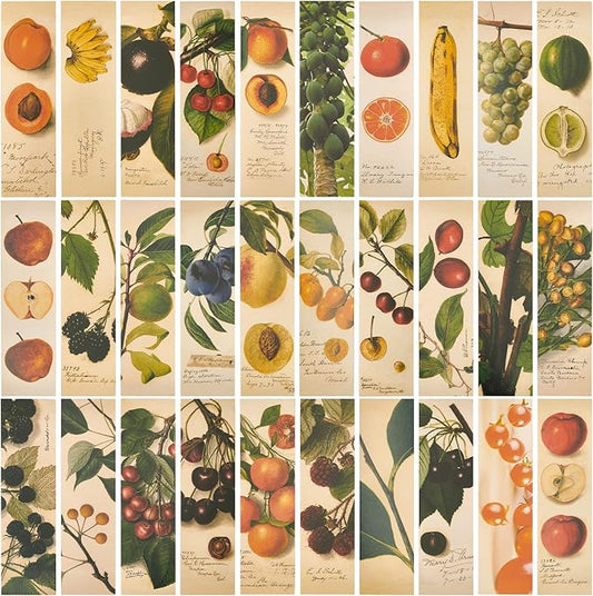 GORGECRAFT 1 Box 30PCS Bookmarks Aesthetic Flower Bookmarks Vintage Style Bookmarks Bird Clip in Bookmark Page Marker for Women Men Book Lovers Book Club Classroom Gift