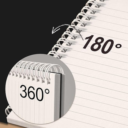 8 Pack Spiral Notebook for Work - 4" x 6" Softcover Notebooks College Ruled for Note Taking, School Supplies,400 Sheets 800 Pages Journals Black