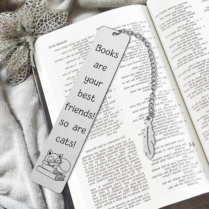 Funny Bookmarks for Book Lovers Reader Bookworm Books are Your Best Friends Teen Girls Boys Cat Bookmarks Cat Lover Gifts for Women Men Valentines Gifts for Him Her Book Club Christmas Gifts