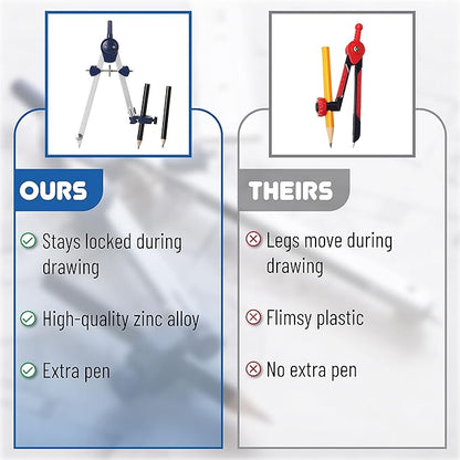 Mr. Pen- Compass for Geometry, Compass with Pencil, Compass Drawing Tool, Drawing Compass, Math Compass, Drafting Tools, Drawing Tools, Geometry Compass, Circle Drawing Tool, Geometry Set