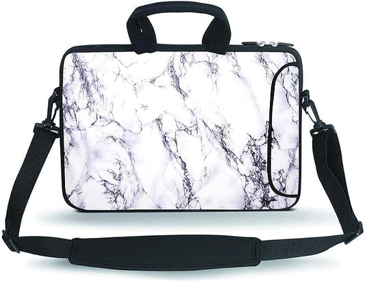 11 11.6 12 12.5 13 inches Case Laptop/Chromebook/Ultrabook/Notebook PC Messenger Bag Tablet Travel Case Neoprene Handle Sleeve with Shoulder Strap(Marble)