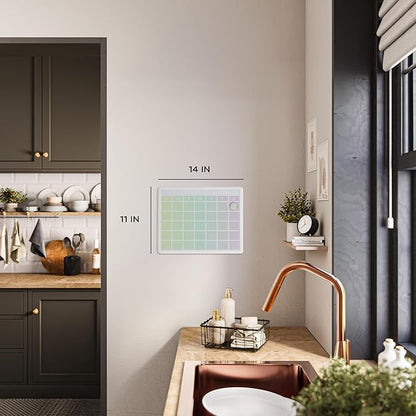 U Brands Contempo Magnetic Dry Erase Calendar Board, 14"x11", Ombre with Modern White Frame, includes Magnet and Marker