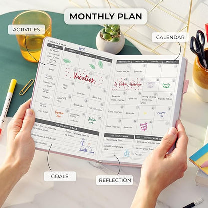 Clever Fox Daily Planner – Undated Planning Notebook with Hourly Schedule & to-Do List – Personal Day Task & Work Organizer, 6 Months (Rose Gold)