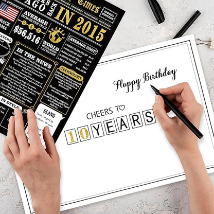 10th Birthday Card, Funny 10th Birthday Decorations for Boy Girl, Happy 10 Year Old Birthday Gift for Son Daughter, Great 10 Birthday Gifts Idea for Him Her