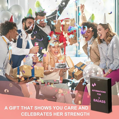 Funny Affirmation Cards for Women - Daily Positive Affirmations for Friend,Sister, Daughter, Wife, Boss & Coworker - Inspirational Self Care Gifts for Badass Woman Birthday Gift