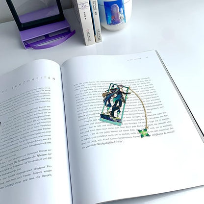 Genshin Impact Alhaitham Metal Bookmark - Anime Figure Merch with 3D Display Box - Birthday Gifts for Fans Friends Gamer Book Lovers - Zllada