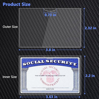 6 Pack Card Protector Social Security, Medicare, Credit & Driver's License Sleeve 3.8x2.32in